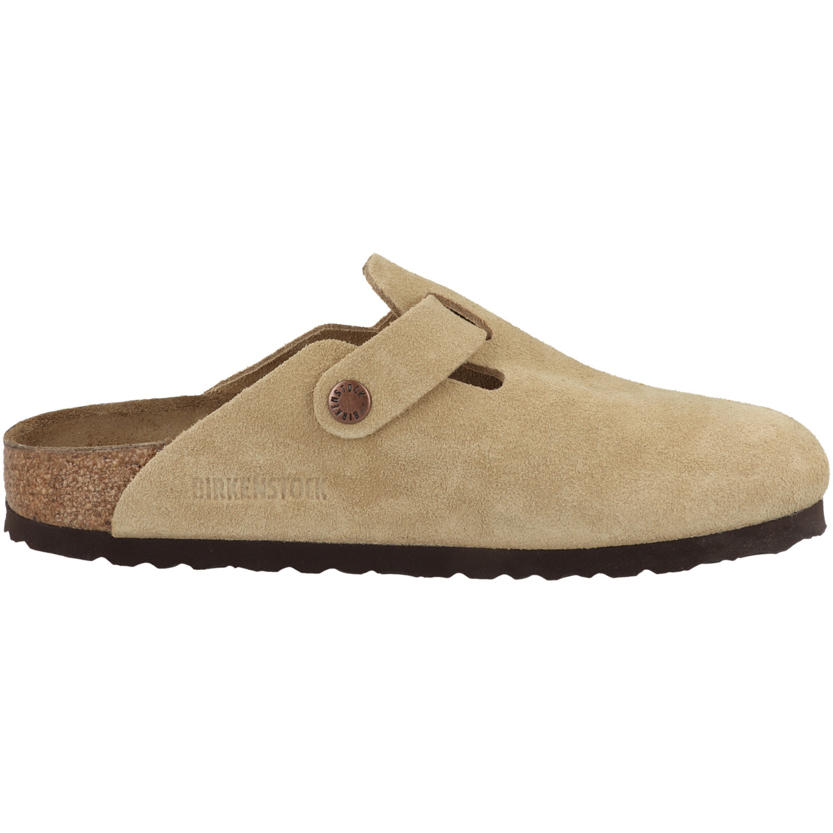 Birkenstock Boston Veloursleder Clogs schmal hellbraun