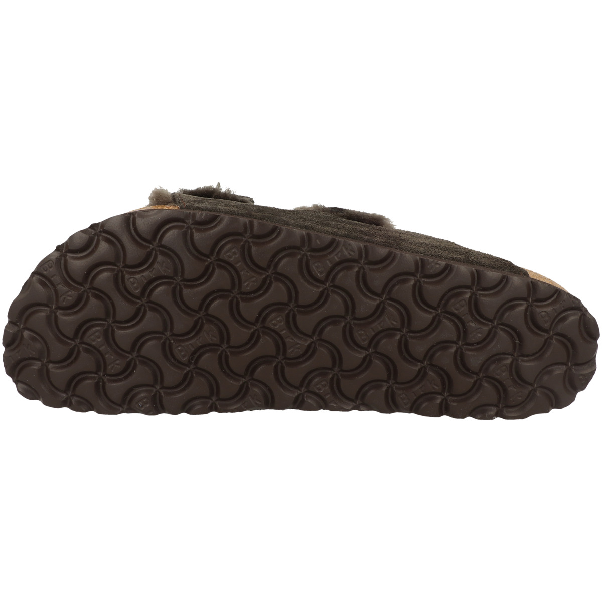 Birkenstock Arizona Veloursleder Lammfell Sandale schmal dunkelbraun Birkenstock Arizona Veloursleder Lammfell Sandale schmal dunkelbraun
