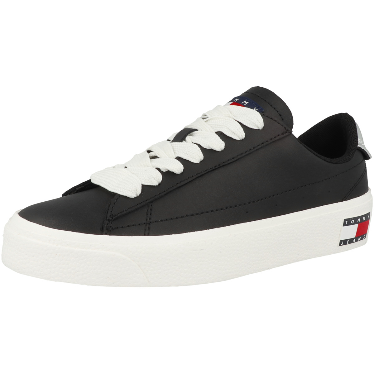 Tommy Hilfiger Tommy Jeans Vulcanized Leather Plat LC Sneaker schwarz Tommy Hilfiger Tommy Jeans Vulcanized Leather Plat LC Sneaker schwarz