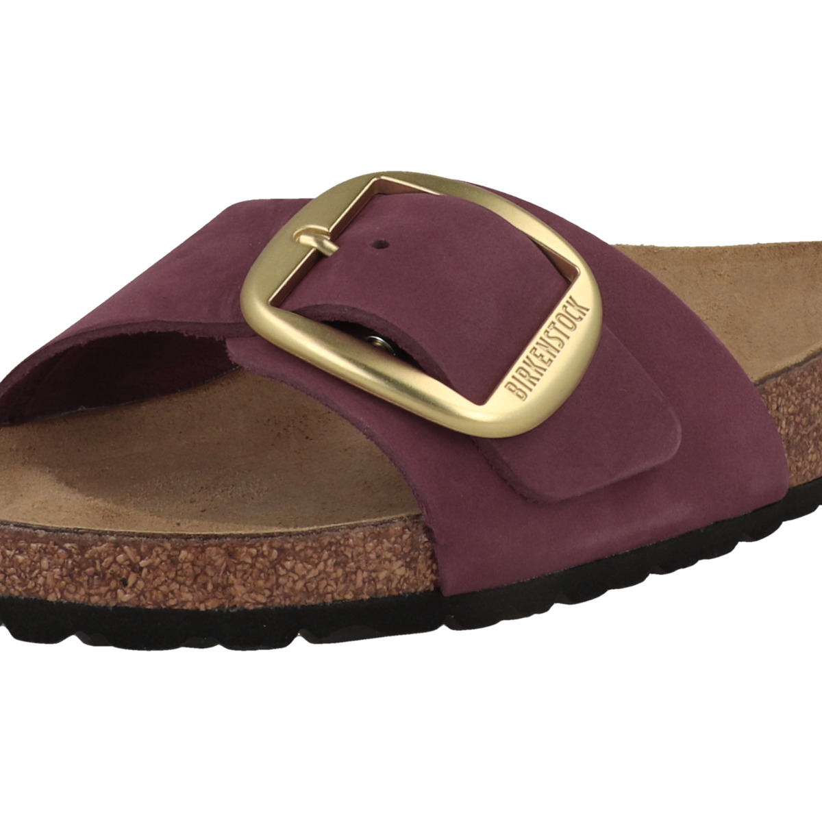 Birkenstock Madrid Big Buckle Nubukleder Sandale schmal rot