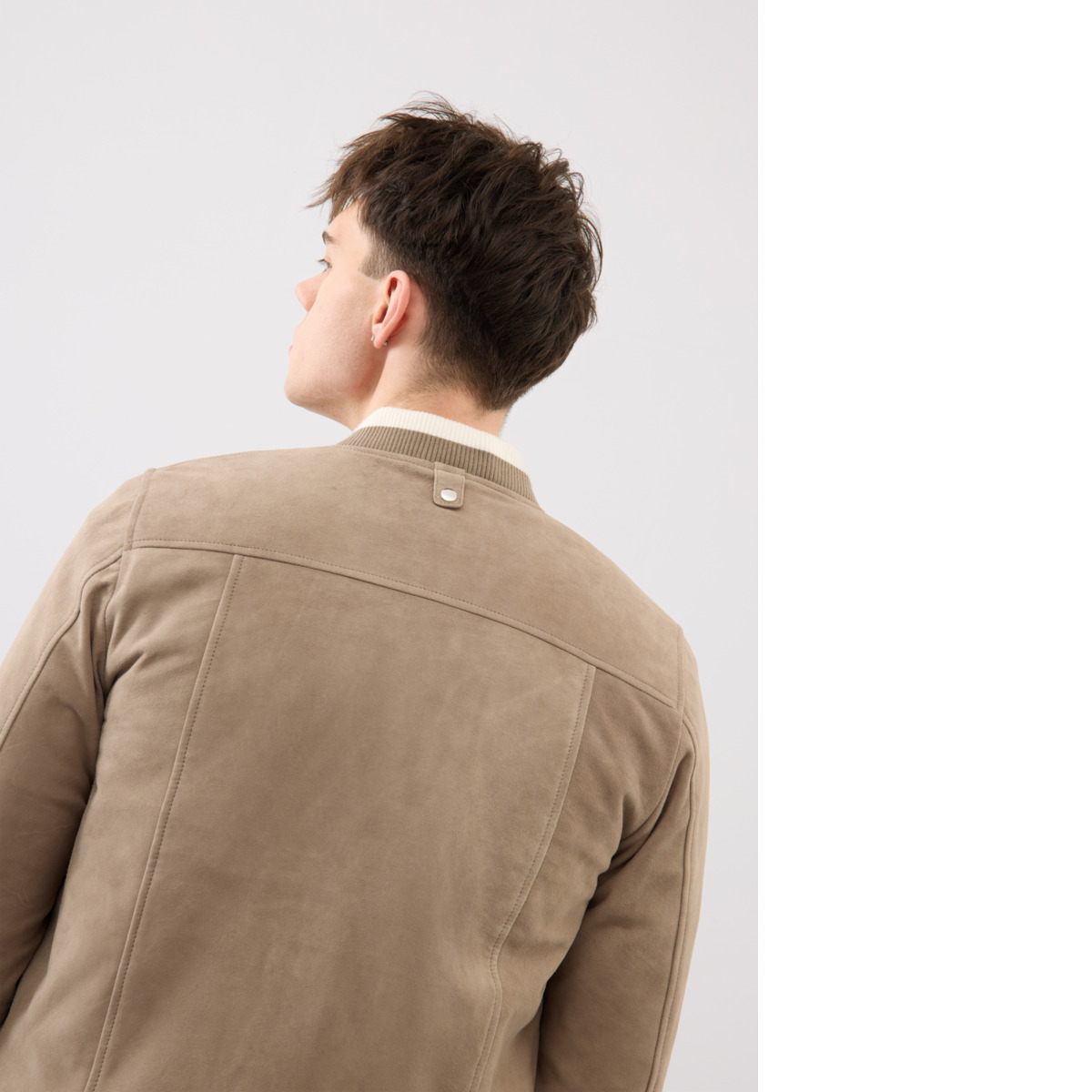 Bolongaro Trevor Ellis Bomber Lederjacke beige