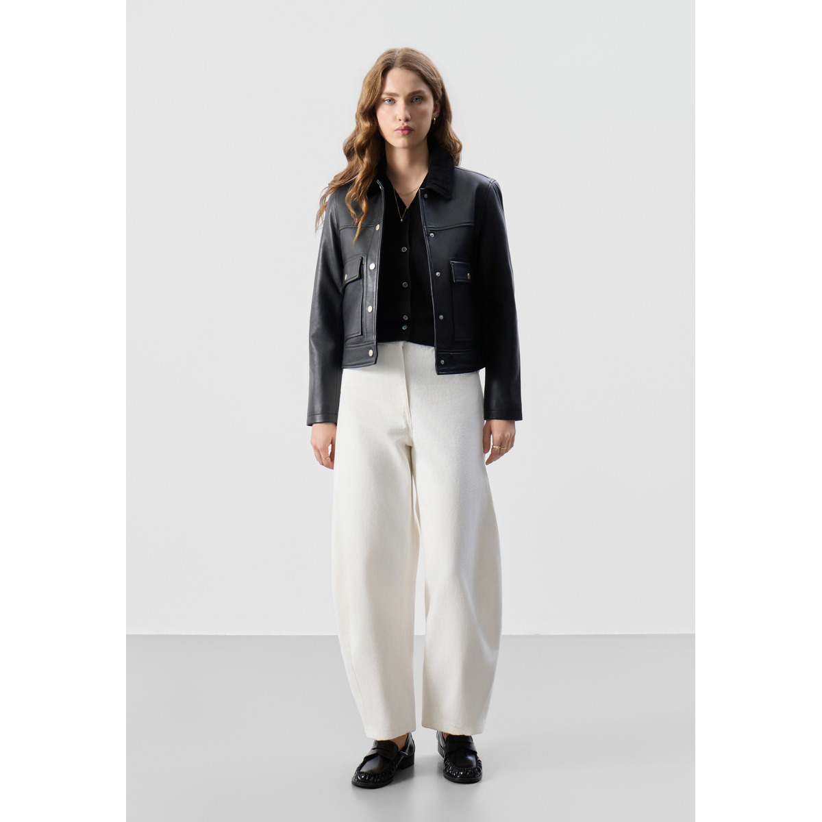 Bolongaro Trevor Carris Worker Lederjacke schwarz
