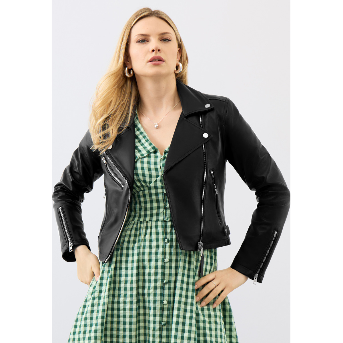 Bolongaro Trevor Wren Biker Lederjacke schwarz
