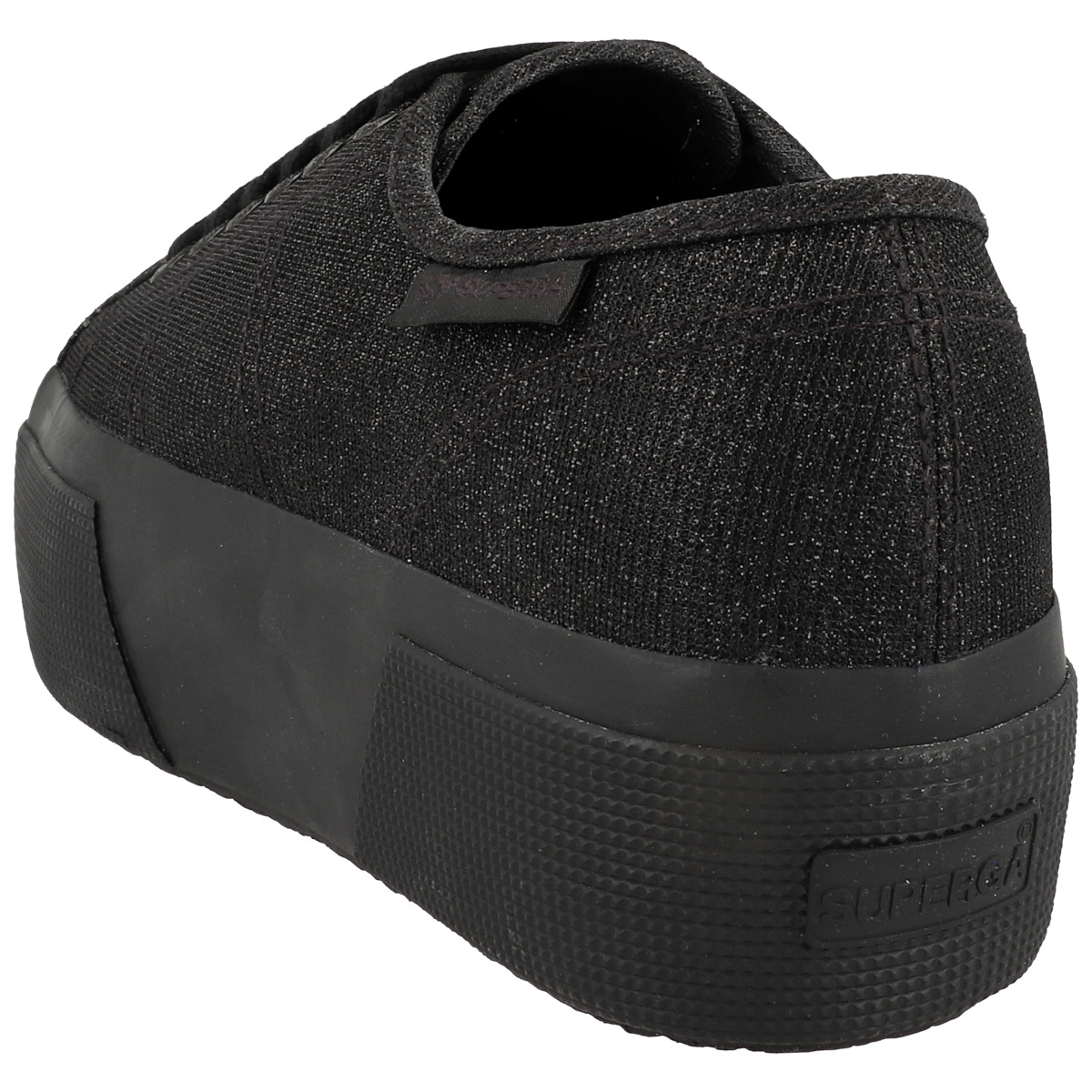 Superga 3790 Platform Jersey Lame Legg Sneaker low schwarz