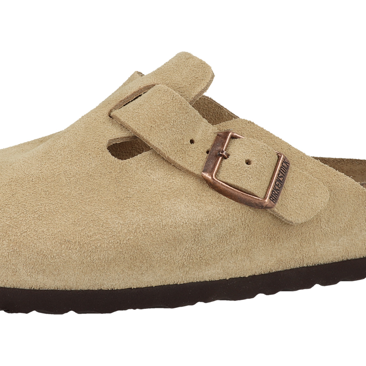 Birkenstock Boston Veloursleder Clogs schmal hellbraun