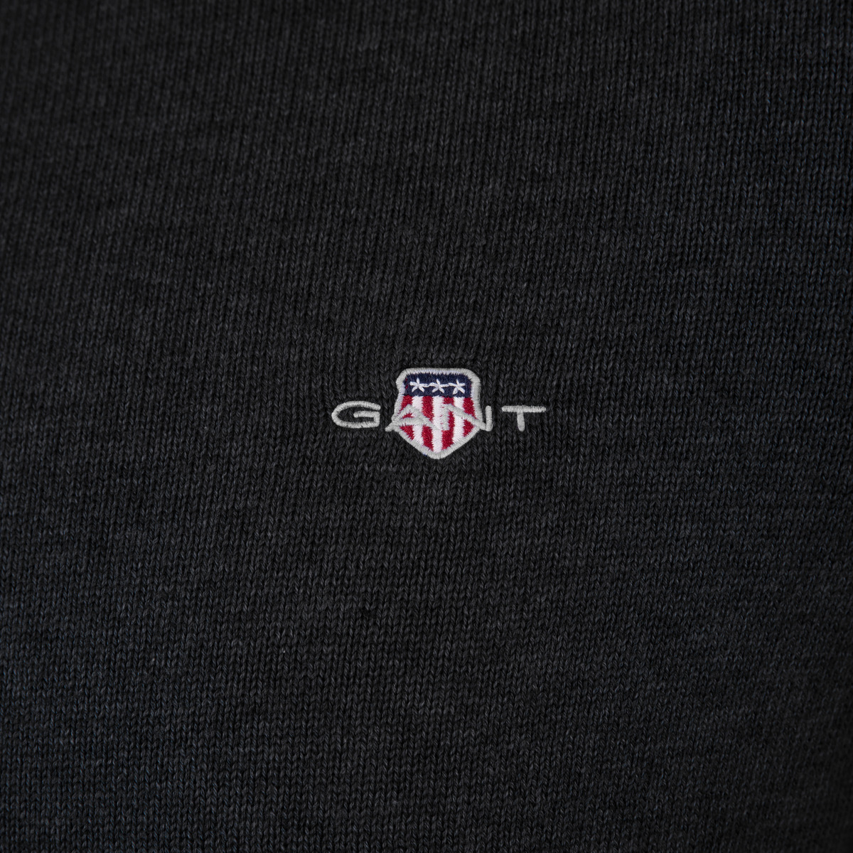 GANT Casual Cotton Zip Cardigan Strickjacke schwarz