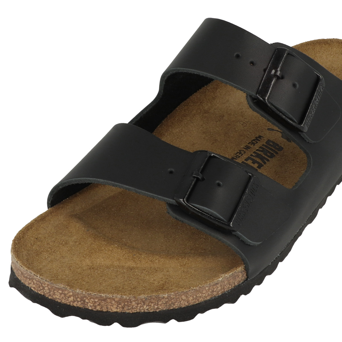 Birkenstock Arizona Glattleder Sandale schmal schwarz Birkenstock Arizona Glattleder Sandale schmal schwarz