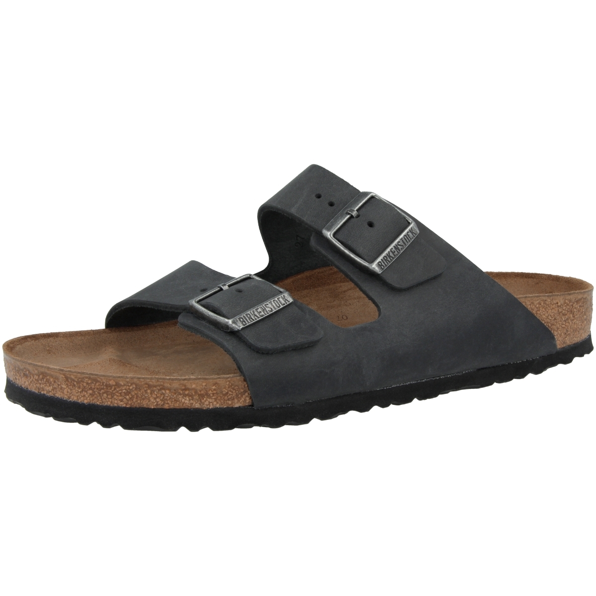 Birkenstock Arizona geöltes Nubukleder Sandale normal schwarz Birkenstock Arizona geöltes Nubukleder Sandale normal schwarz