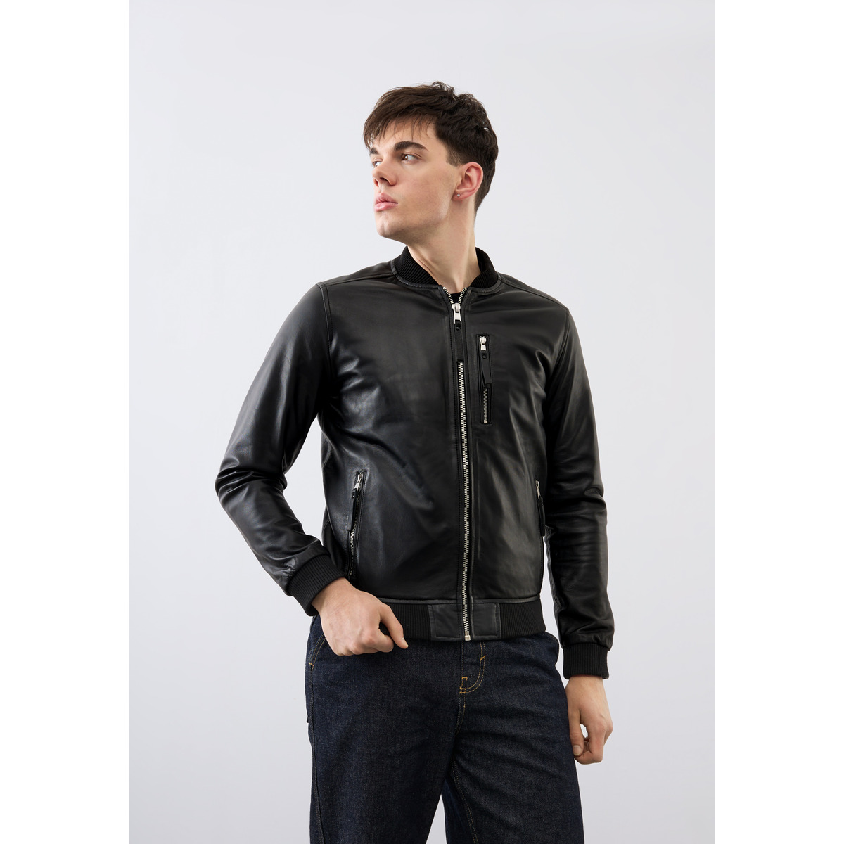 Bolongaro Trevor Lerwick Bomber Lederjacke schwarz