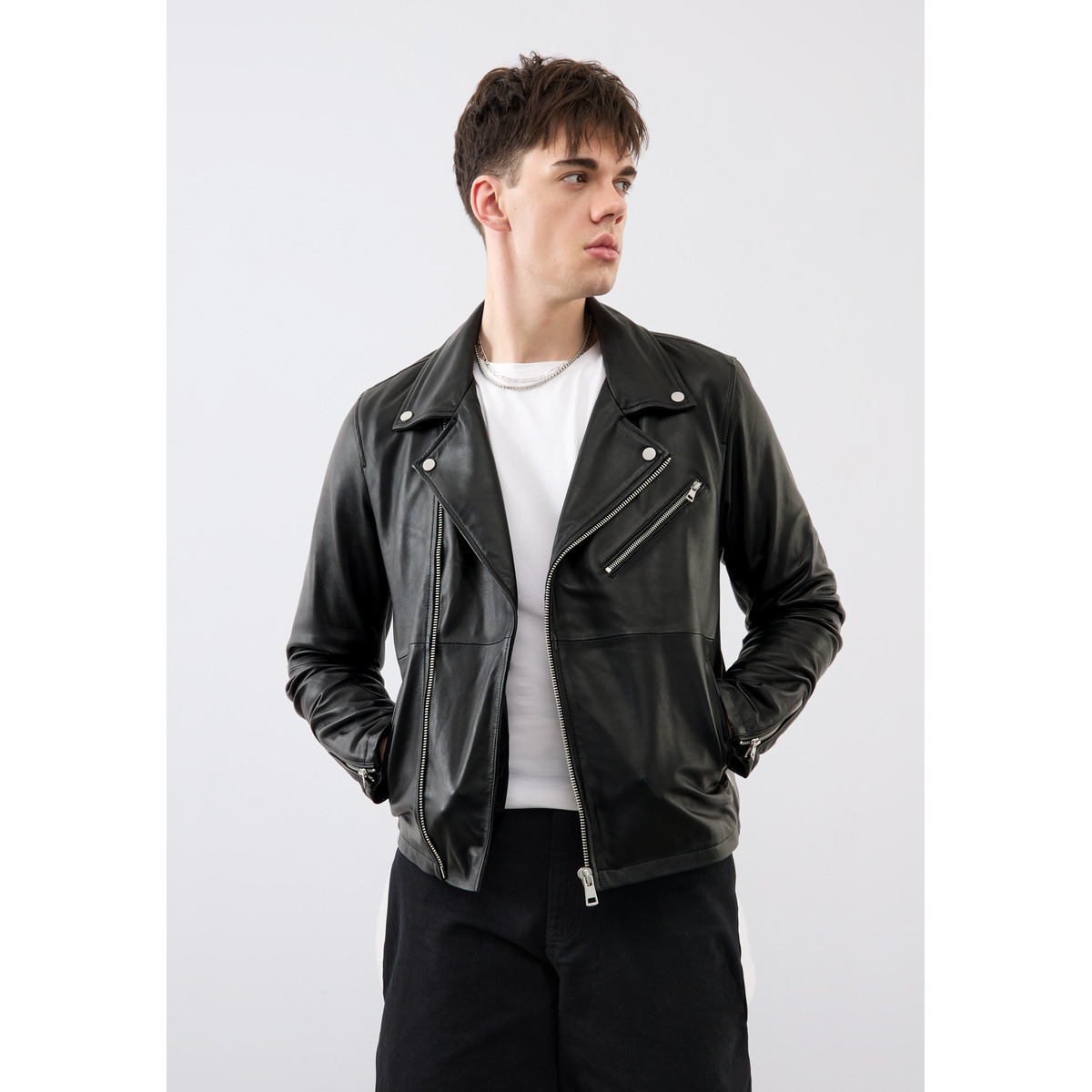 Bolongaro Trevor Ryder Biker Lederjacke schwarz
