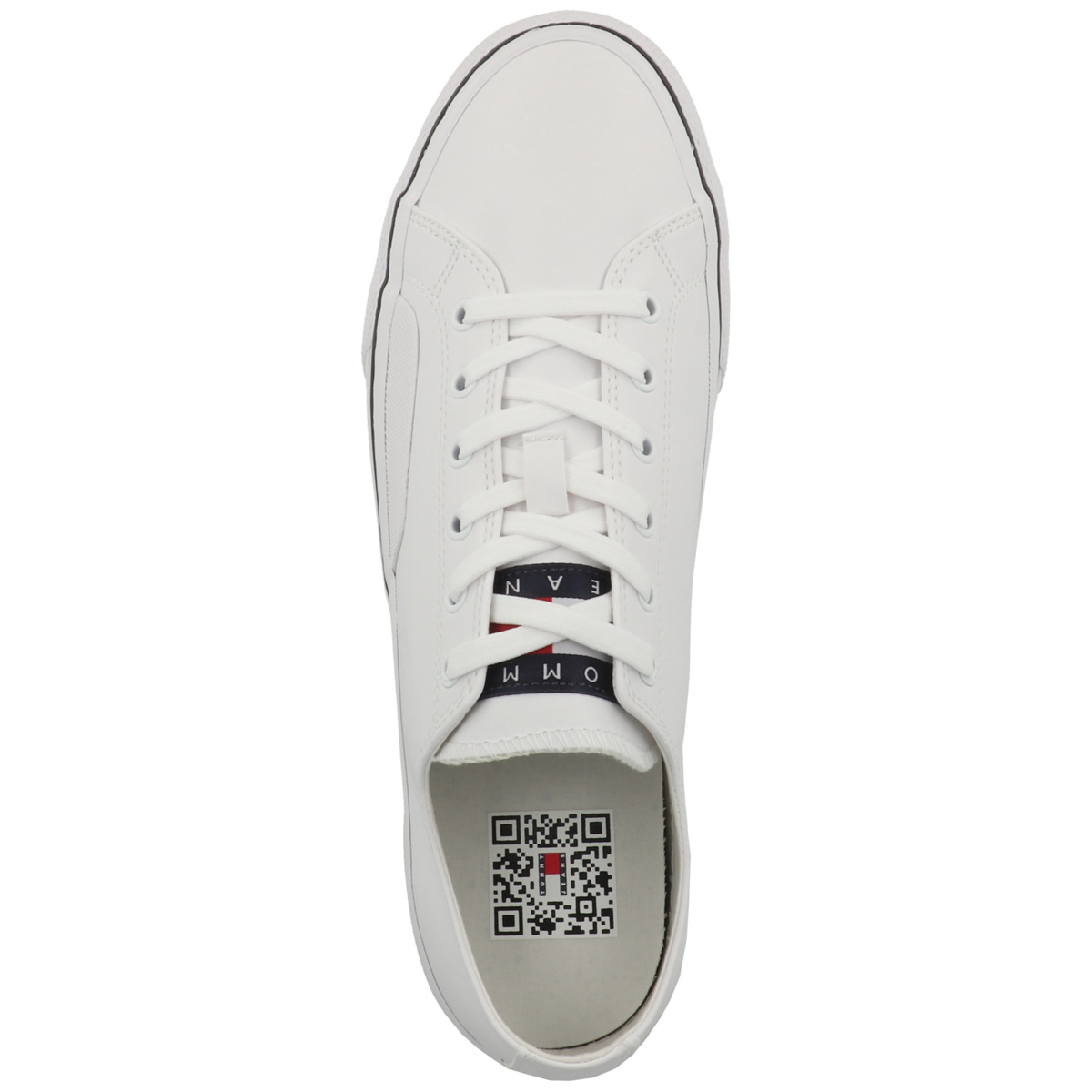Tommy Hilfiger Tommy Jeans Mens Leather Vulc Sneaker weiss Tommy Hilfiger Tommy Jeans Mens Leather Vulc Sneaker weiss