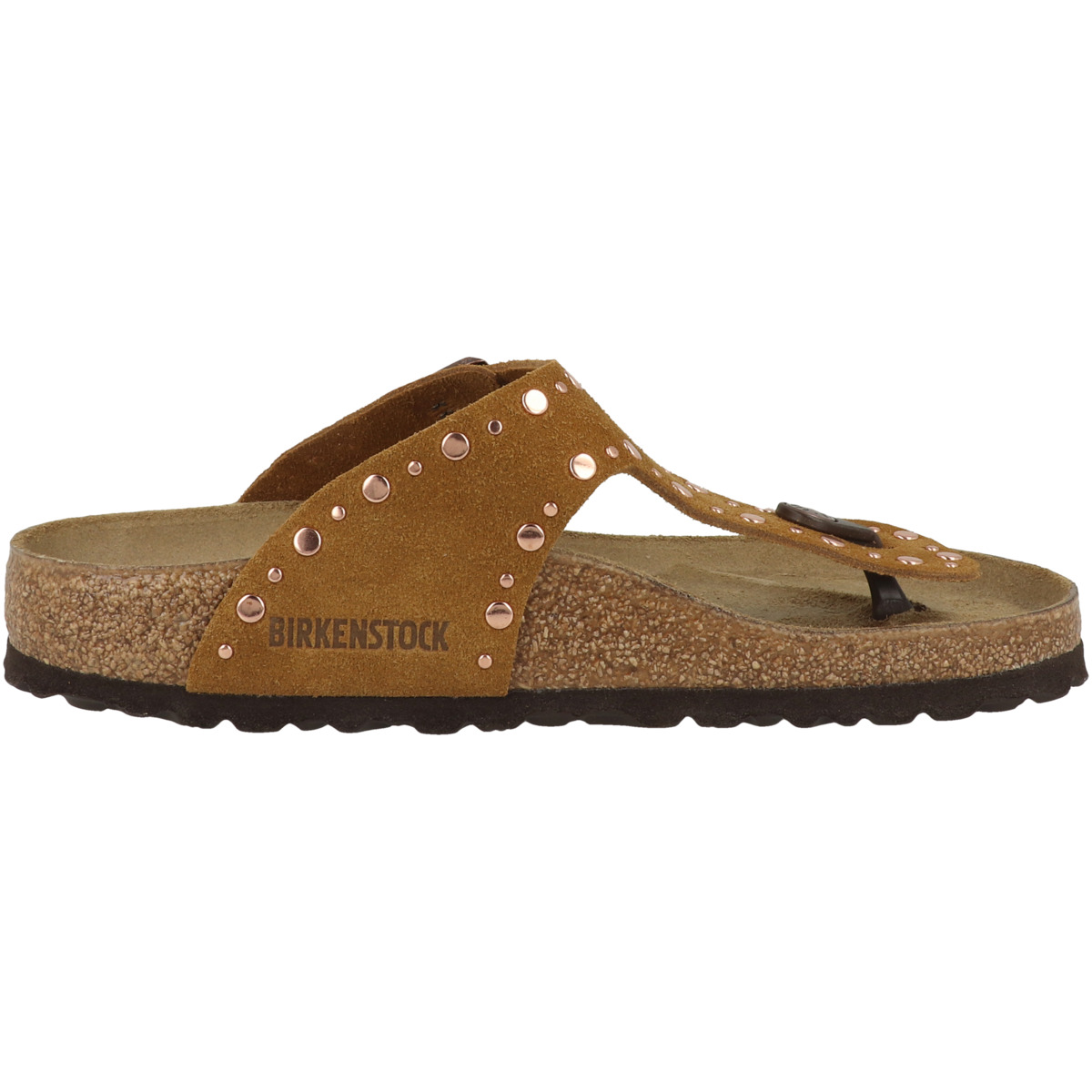 Birkenstock Gizeh Rivet Veloursleder Zehensandale normal braun