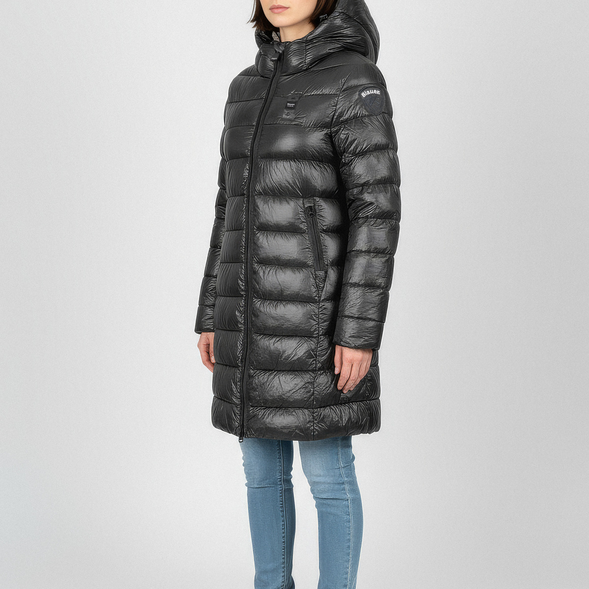 Blauer Adelaide Steppjacke dunkelgrau