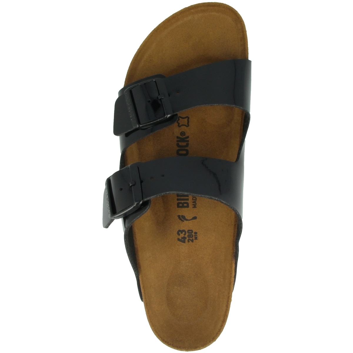 Birkenstock Arizona Birko-Flor Lack Sandale schmal schwarz Birkenstock Arizona Birko-Flor Lack Sandale schmal schwarz