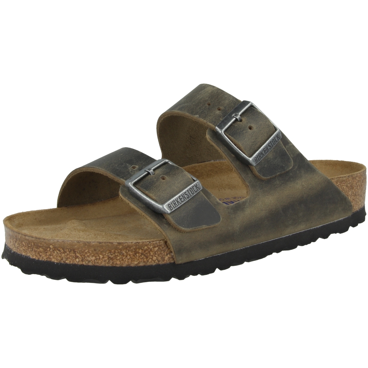 Birkenstock Arizona SFB Geöltes Nubukleder Sandale Weichbettung normal gruen Birkenstock Arizona SFB Geöltes Nubukleder Sandale Weichbettung normal gruen
