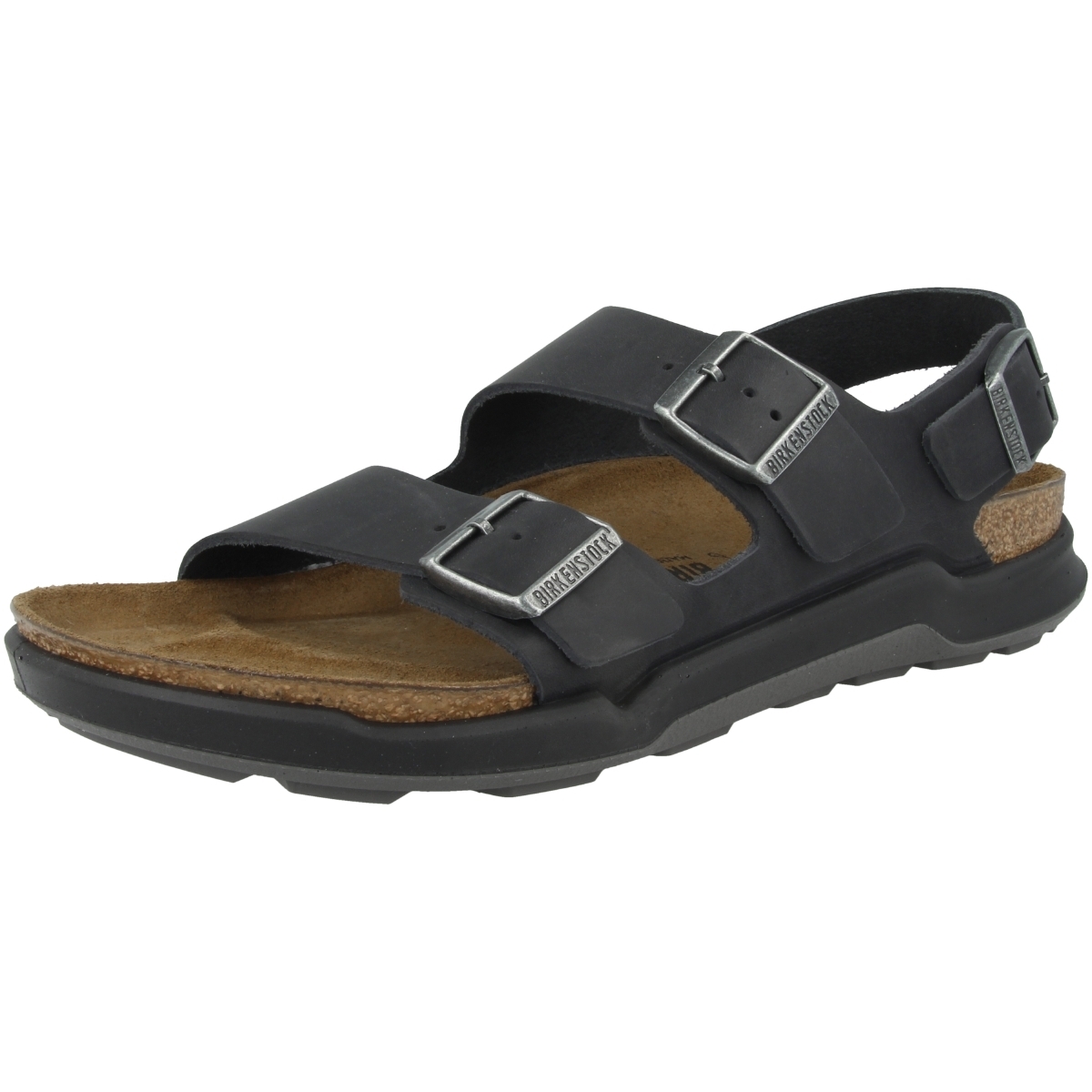 Birkenstock Milano CT geöltes Nubukleder Sandale normal schwarz