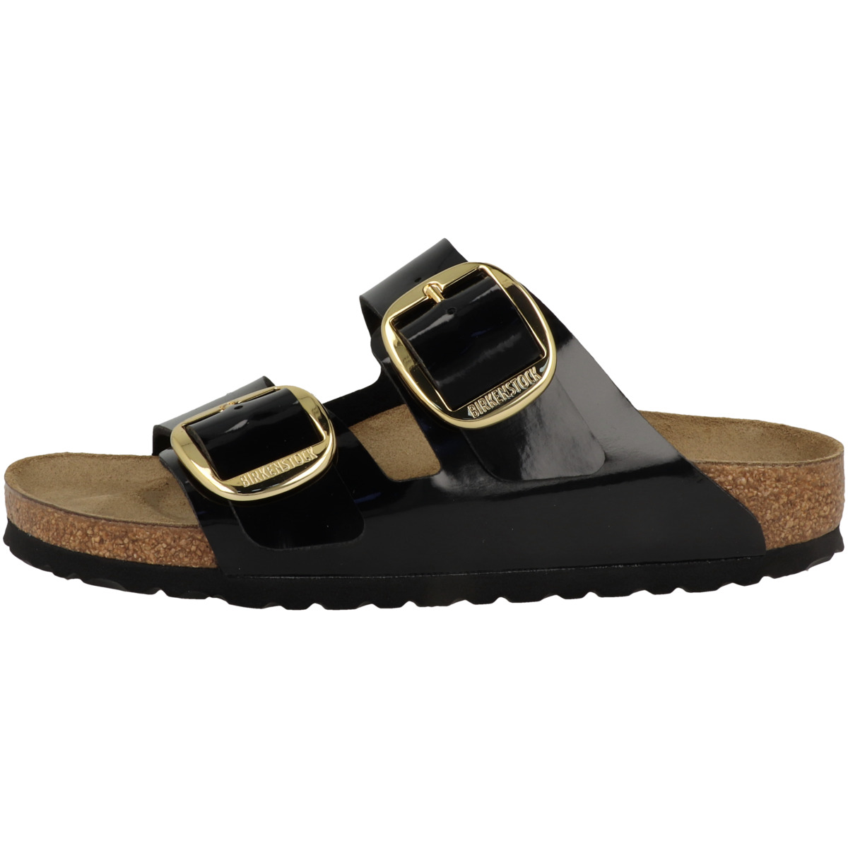 Birkenstock Arizona Big Buckle Birko Flor Patent Sandale schmal schwarz