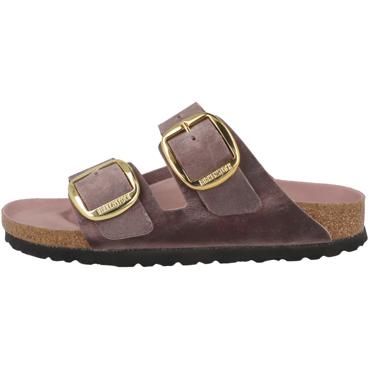Birkenstock Arizona Big Buckle geöltes Nubukleder Sandale schmal lila