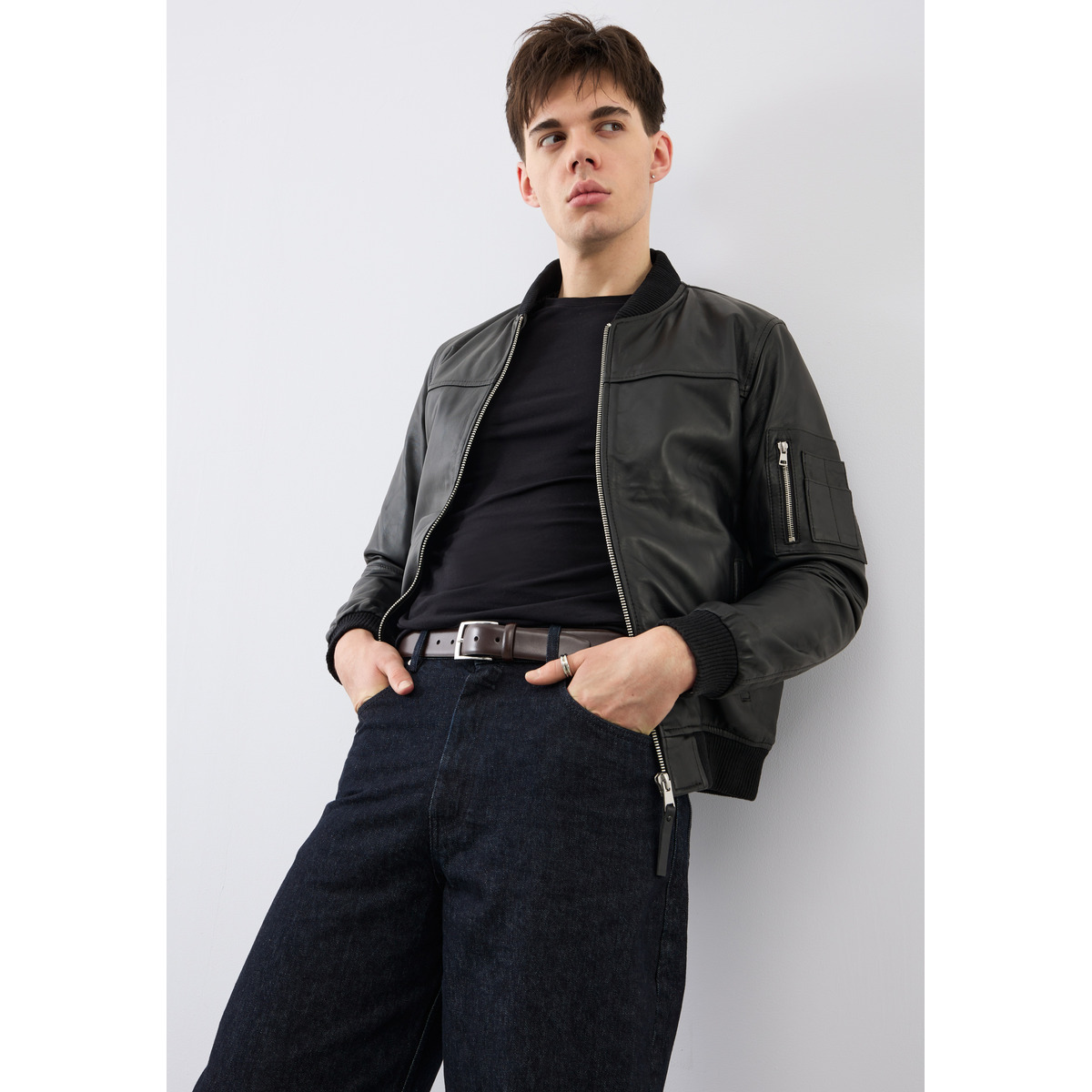Bolongaro Trevor Ma1 Max Bomber Lederjacke schwarz