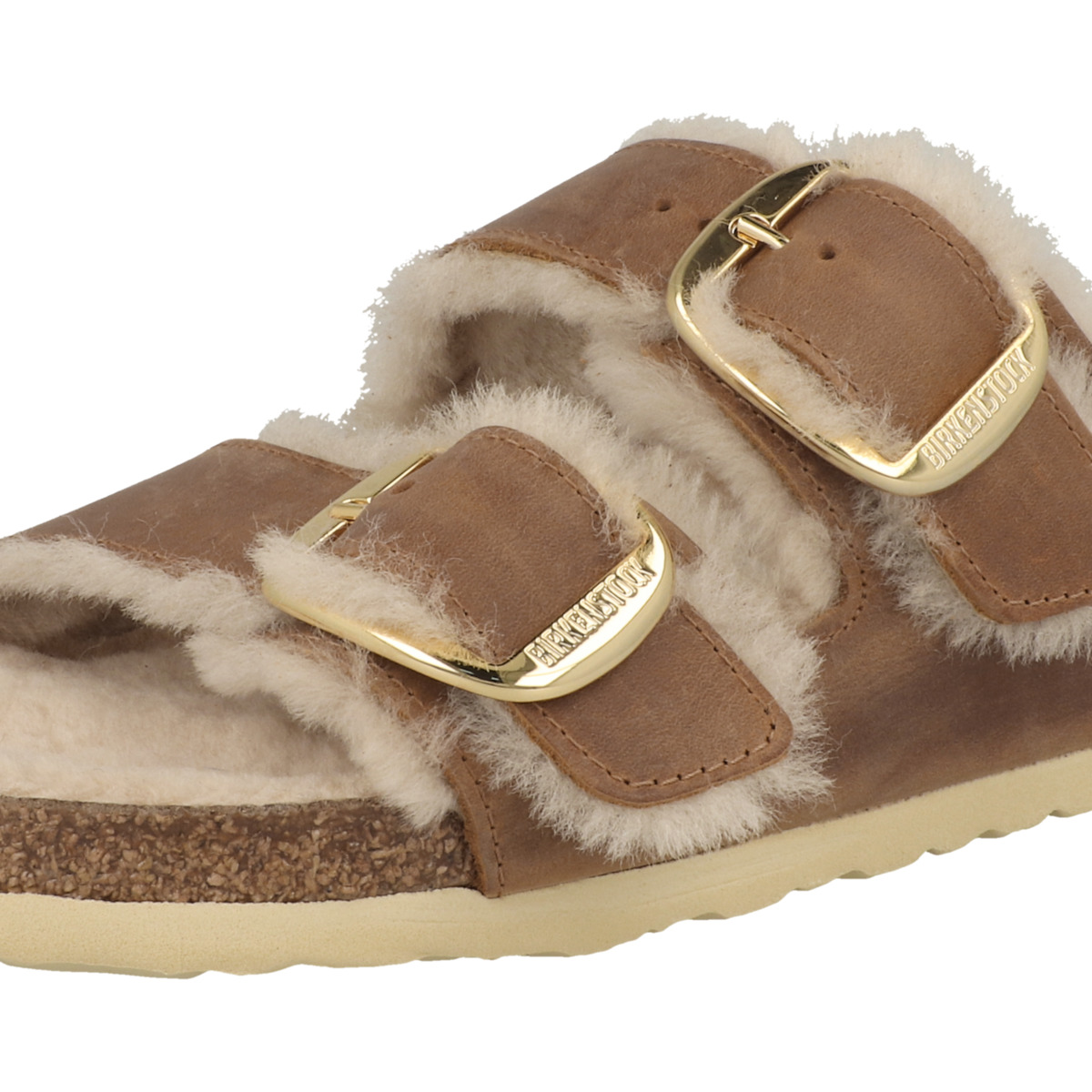 Birkenstock Arizona Big Buckle Lammfell geöltes Nubukleder Sandale normal braun