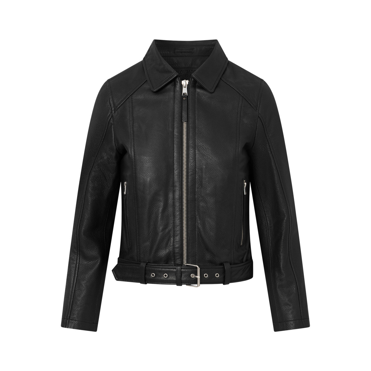 Bolongaro Trevor Faye Belted Zip Through Lederjacke schwarz