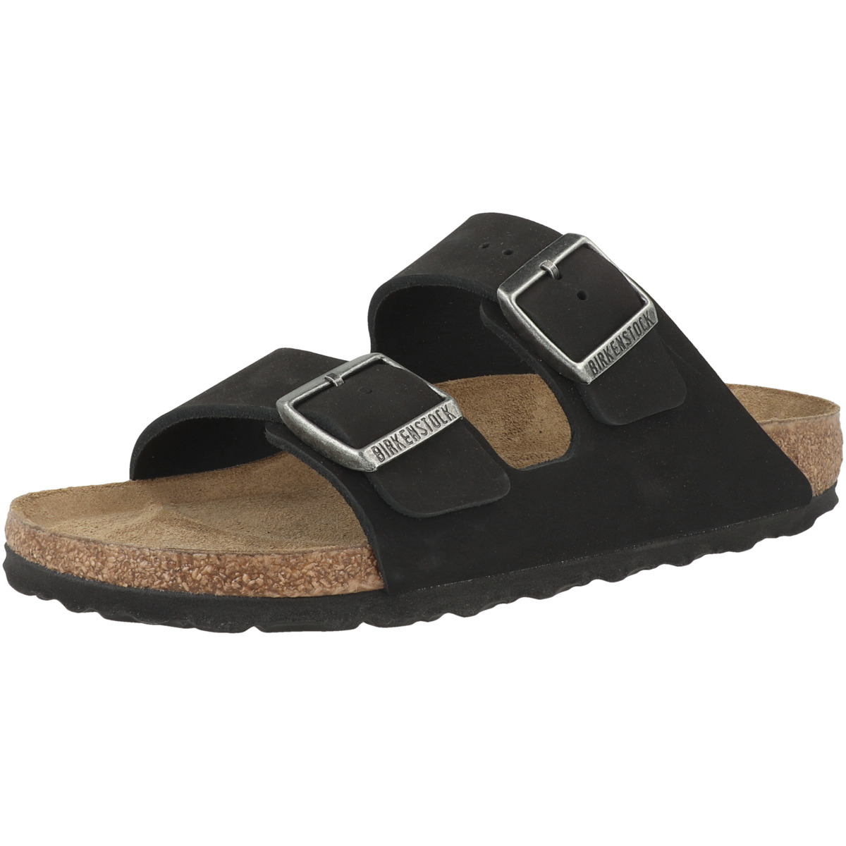 Birkenstock Arizona SFB Nubukleder Sandale Weichbettung schmal schwarz