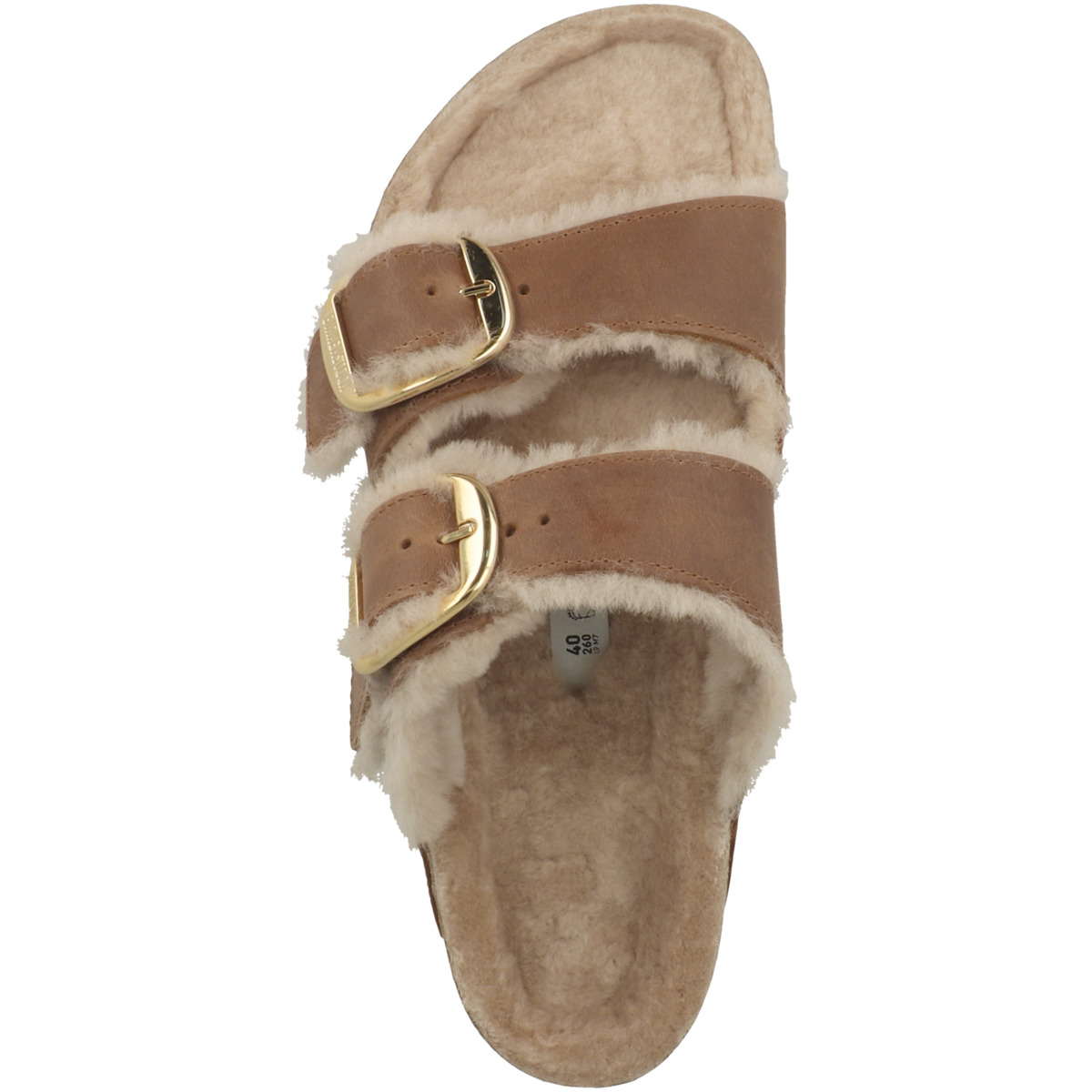 Birkenstock Arizona Big Buckle Lammfell geöltes Nubukleder Sandale normal braun