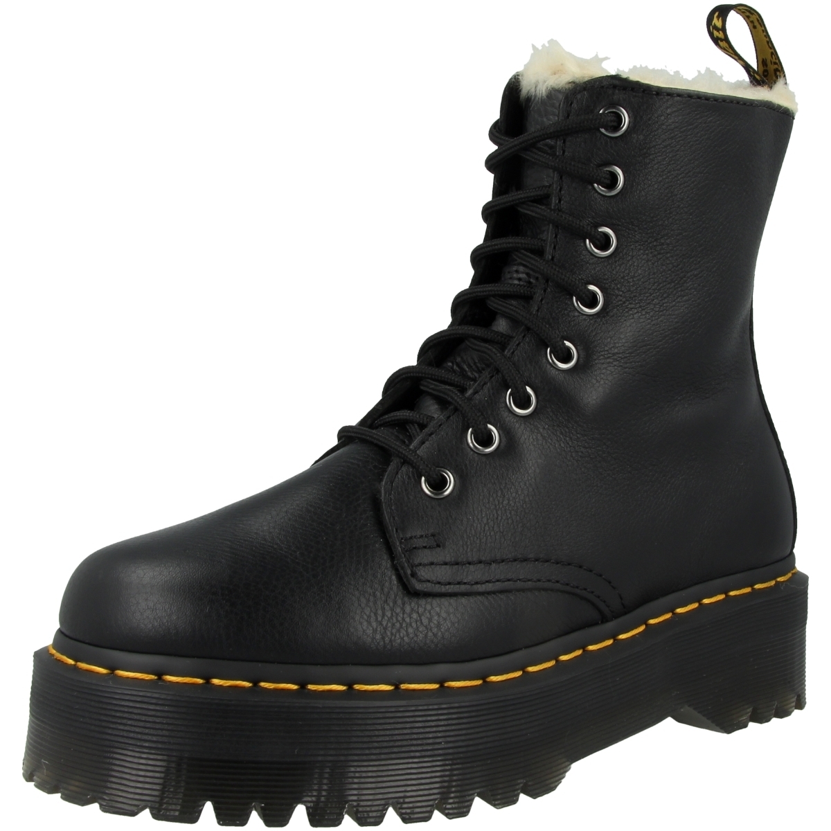 Dr. Martens Jadon Fur Lined Plateau Boots schwarz