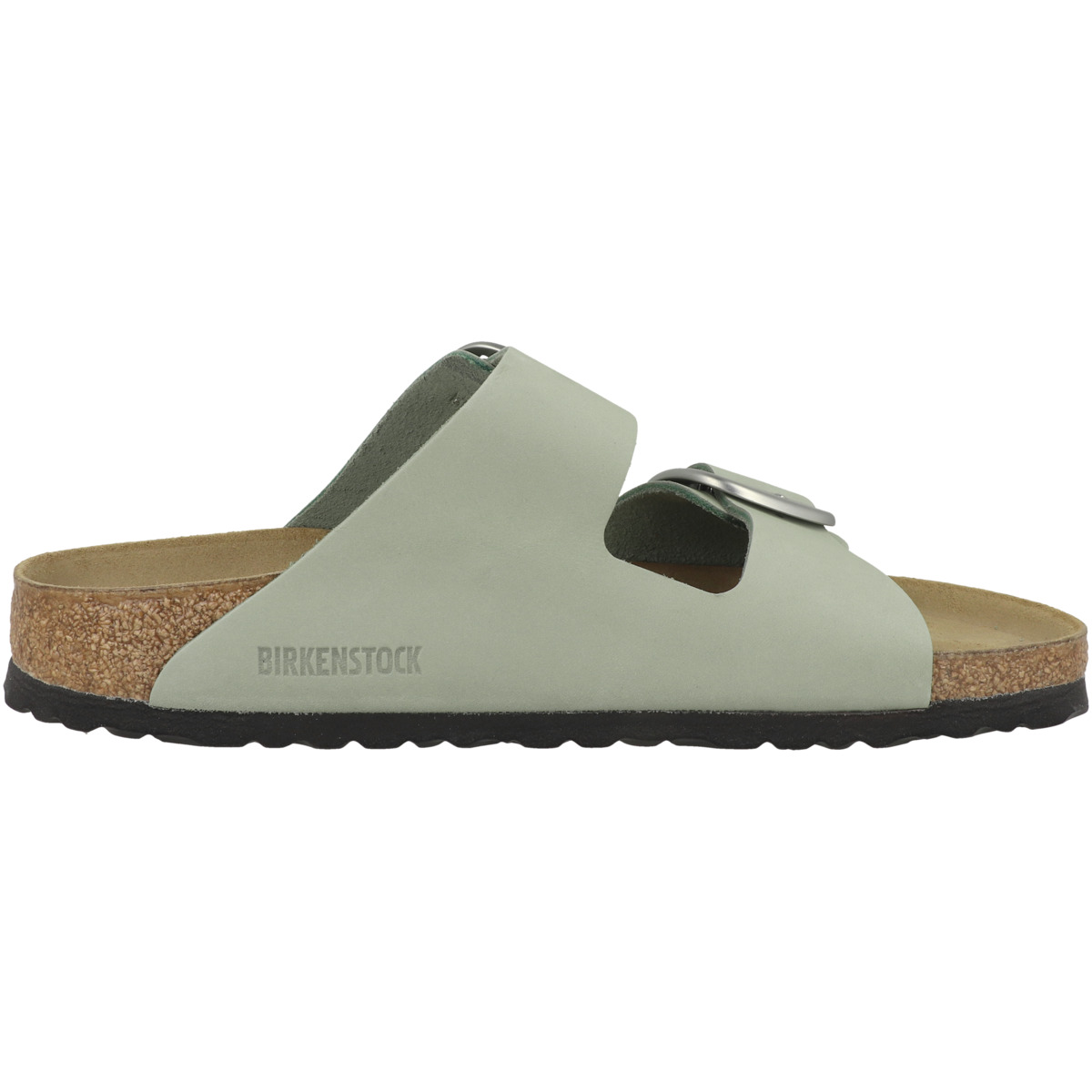Birkenstock Arizona Big Buckle Nubukleder Sandale schmal hellgrau