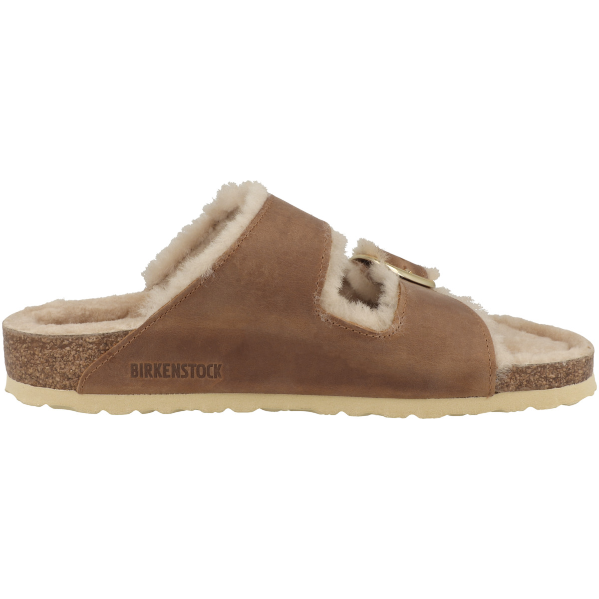 Birkenstock Arizona Big Buckle Lammfell geöltes Nubukleder Sandale normal braun