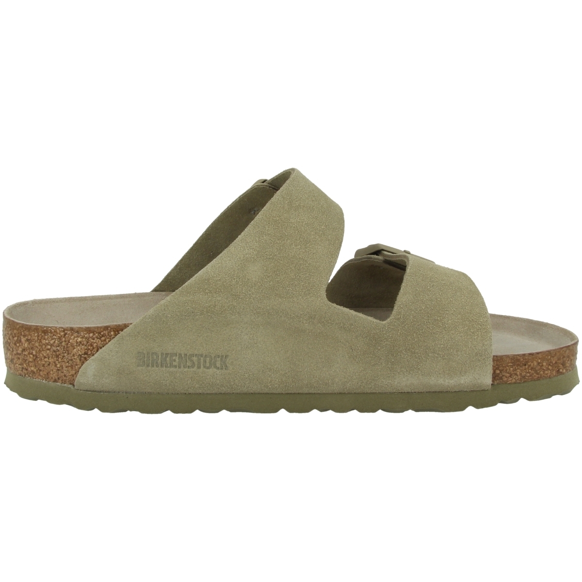 Birkenstock Arizona SFB Veloursleder Sandale Weichbettung normal gruen