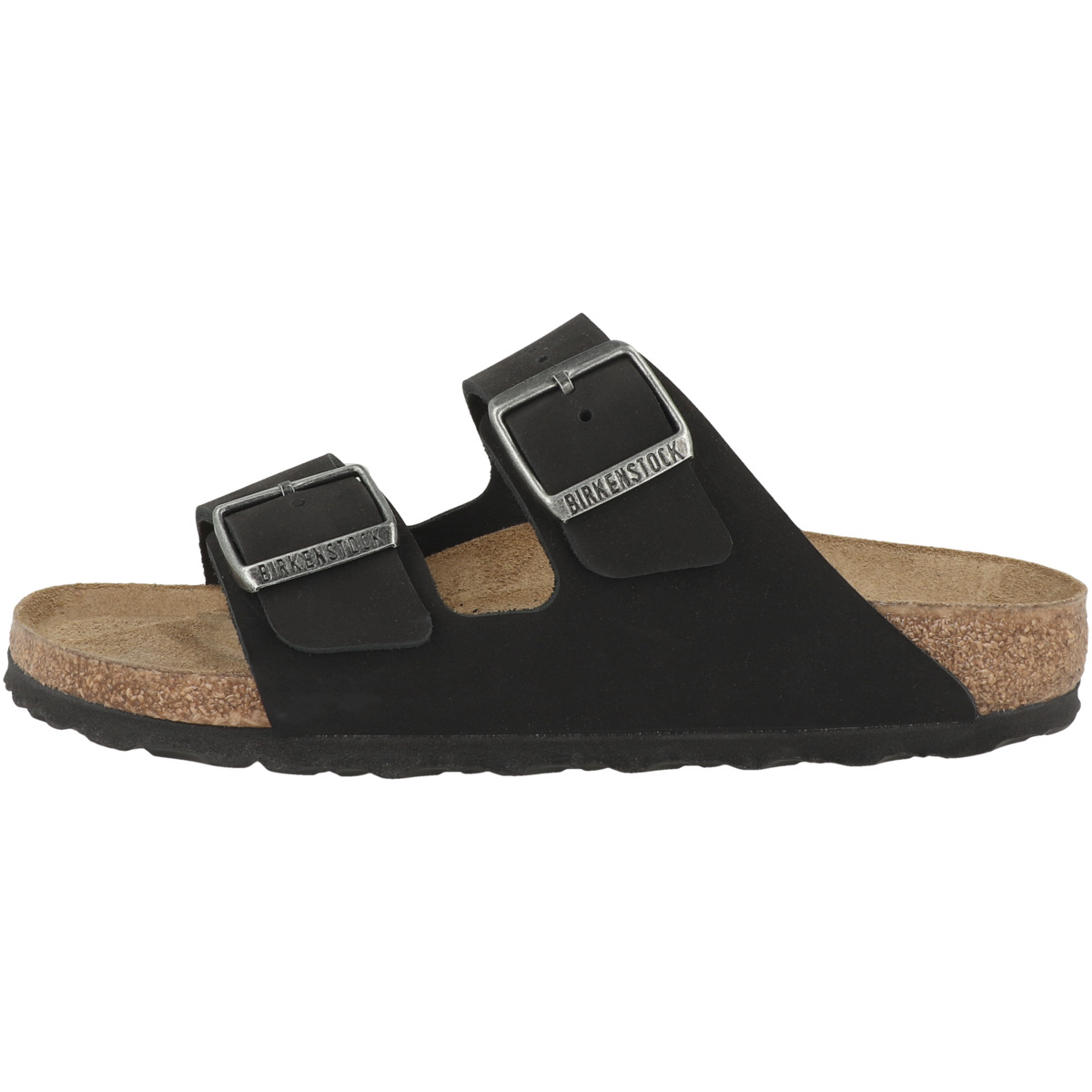 Birkenstock Arizona SFB Nubukleder Sandale Weichbettung schmal schwarz