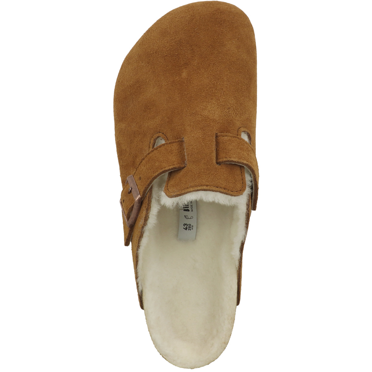 Birkenstock Boston Lammfell Veloursleder Clogs normal braun