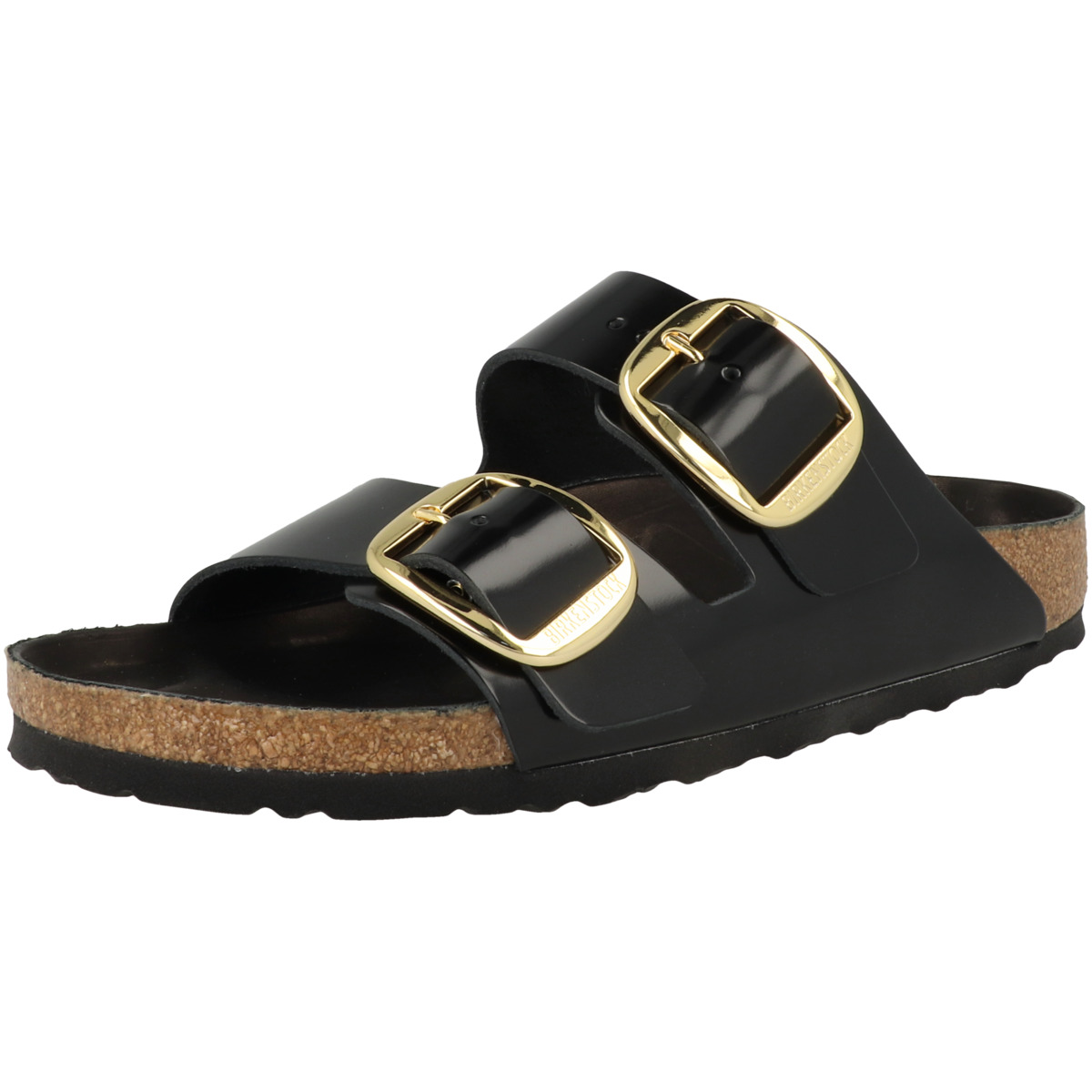 Birkenstock Arizona Big Buckle Naturleder Lack Sandale schmal schwarz