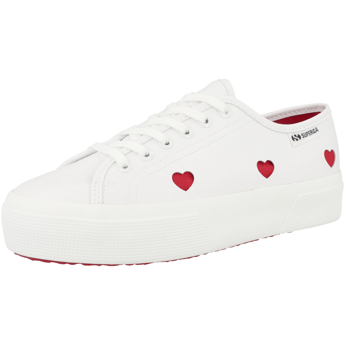Superga 3740 Platform Hearts Vegan Material Leggera Sneaker low weiss Superga 3740 Platform Hearts Vegan Material Leggera Sneaker low weiss