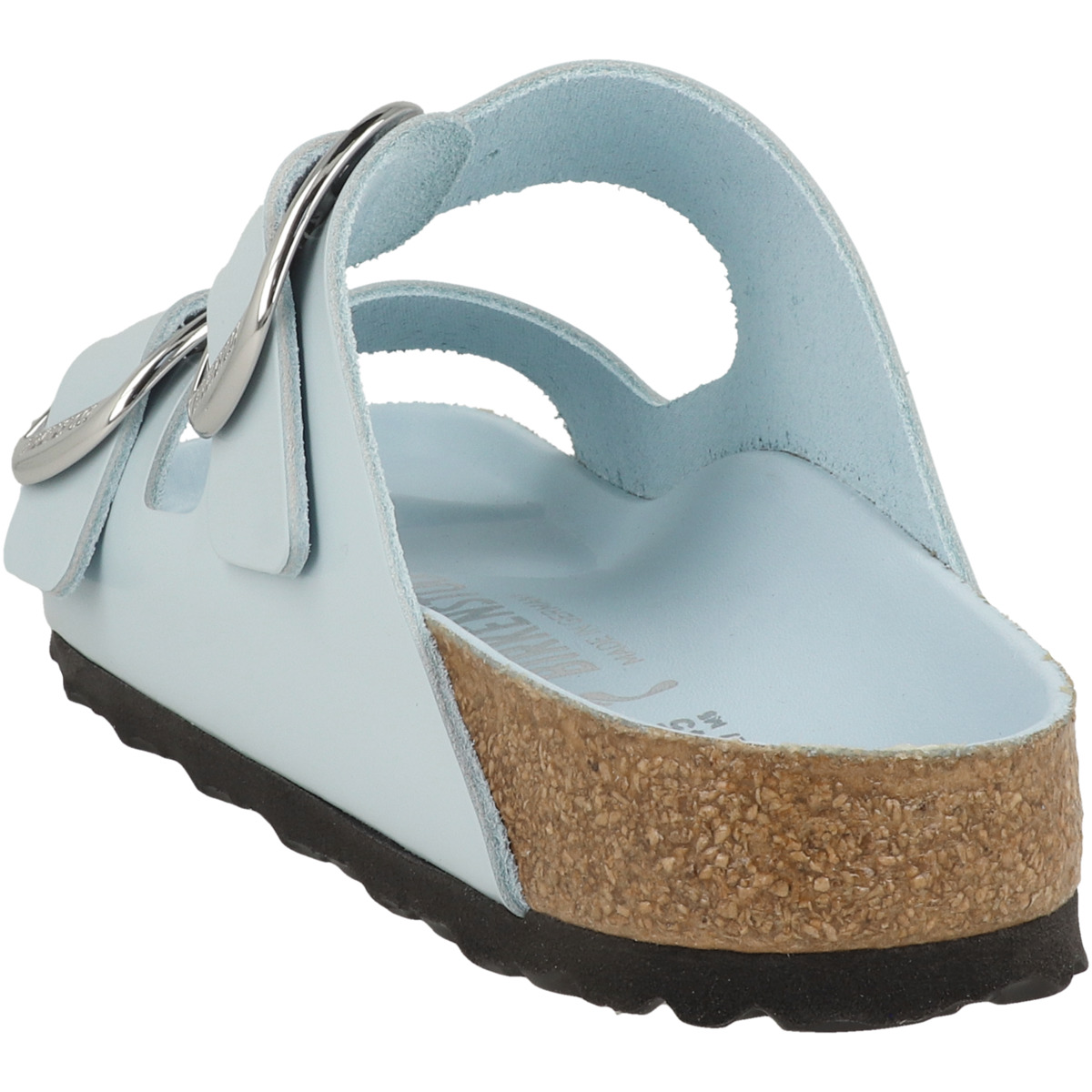 Birkenstock Arizona Big Buckle Naturleder Lack Sandale schmal hellblau