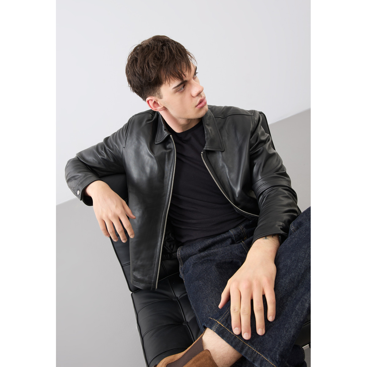 Bolongaro Trevor Tyler Jacket Lederjacke schwarz