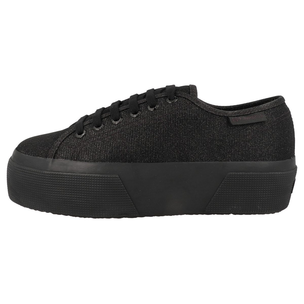 Superga 3790 Platform Jersey Lame Legg Sneaker low schwarz