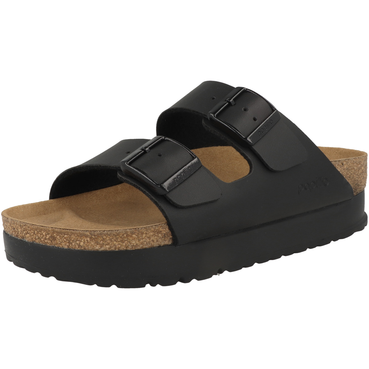 Birkenstock Papillio Arizona Flex Platform Birko-Flor Sandale schmal schwarz