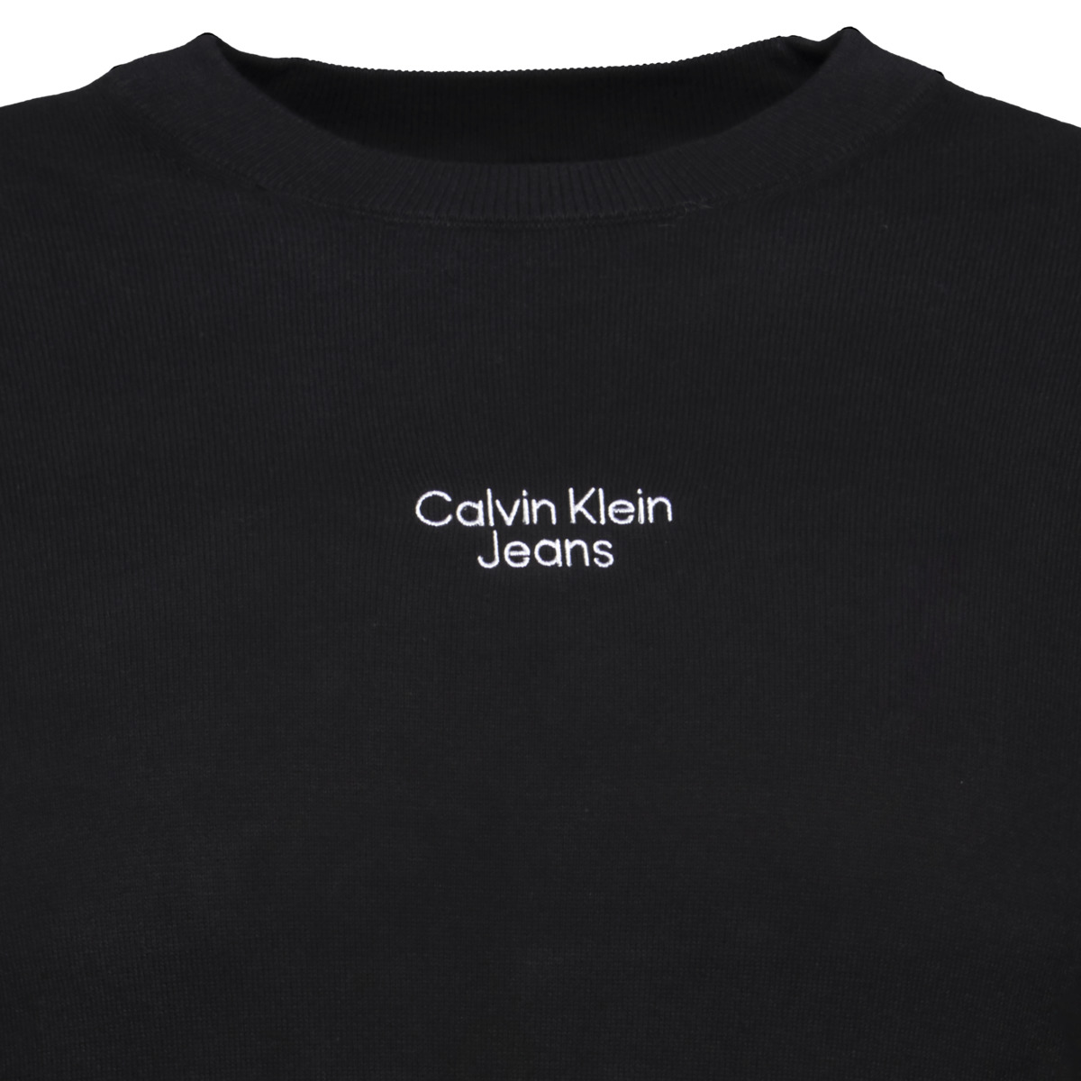 Calvin Klein Jeans Stacked Logo Crew Neck Sweatshirt schwarz Calvin Klein Jeans Stacked Logo Crew Neck Sweatshirt schwarz