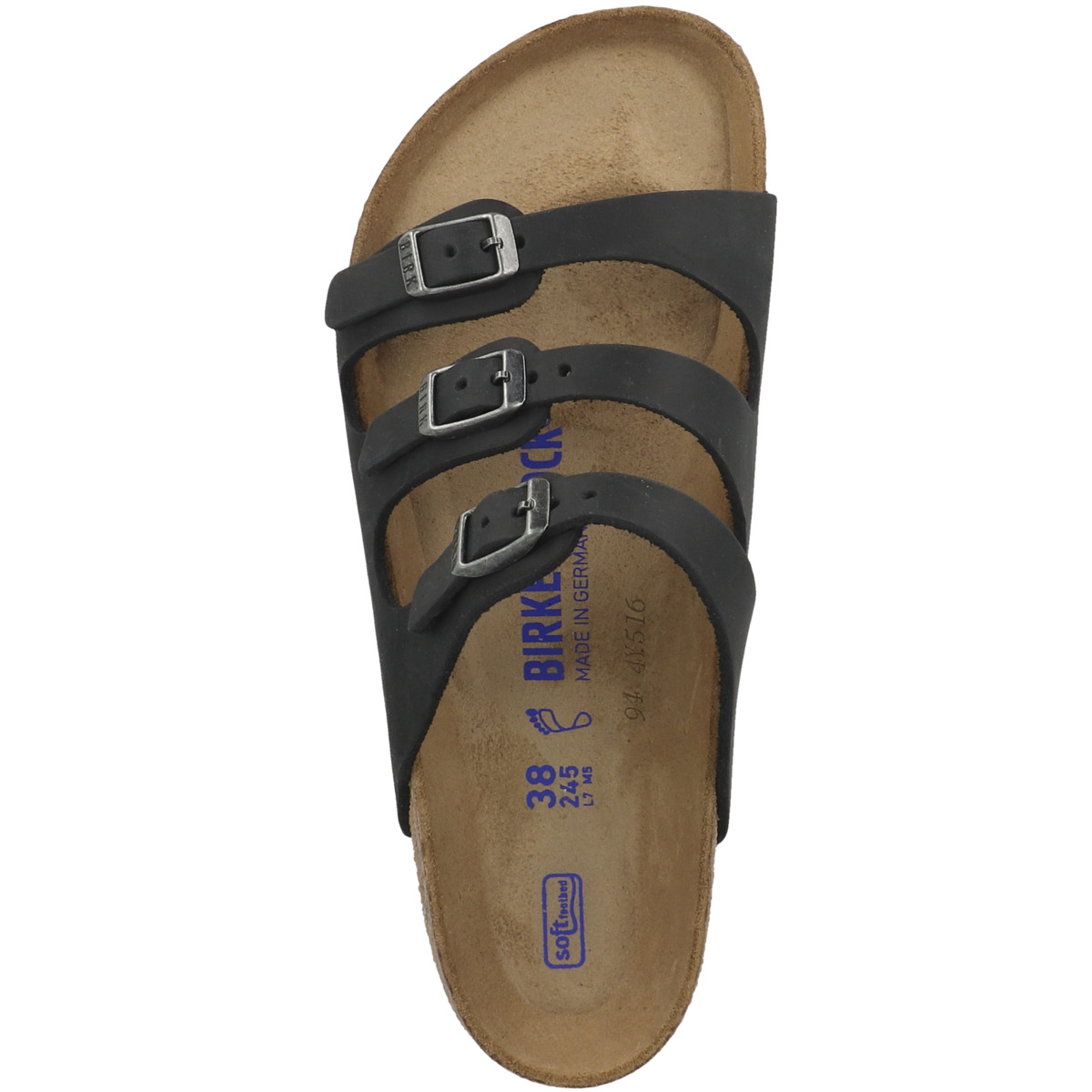 Birkenstock Florida SFB geöltes Nubukleder Sandale Weichbettung normal schwarz Birkenstock Florida SFB geöltes Nubukleder Sandale Weichbettung normal schwarz