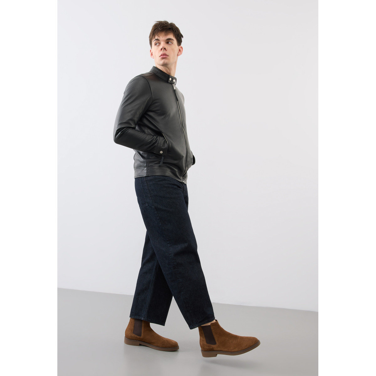 Bolongaro Trevor Classic Racer Lederjacke schwarz