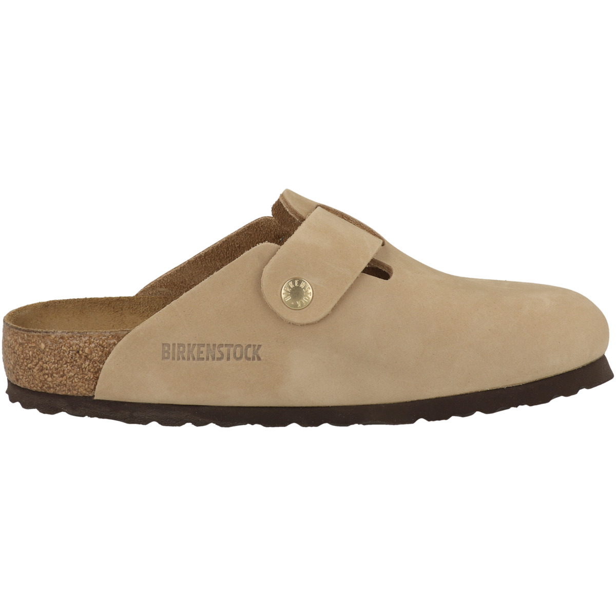 Birkenstock Boston Big Buckle Nubukleder Clogs normal beige