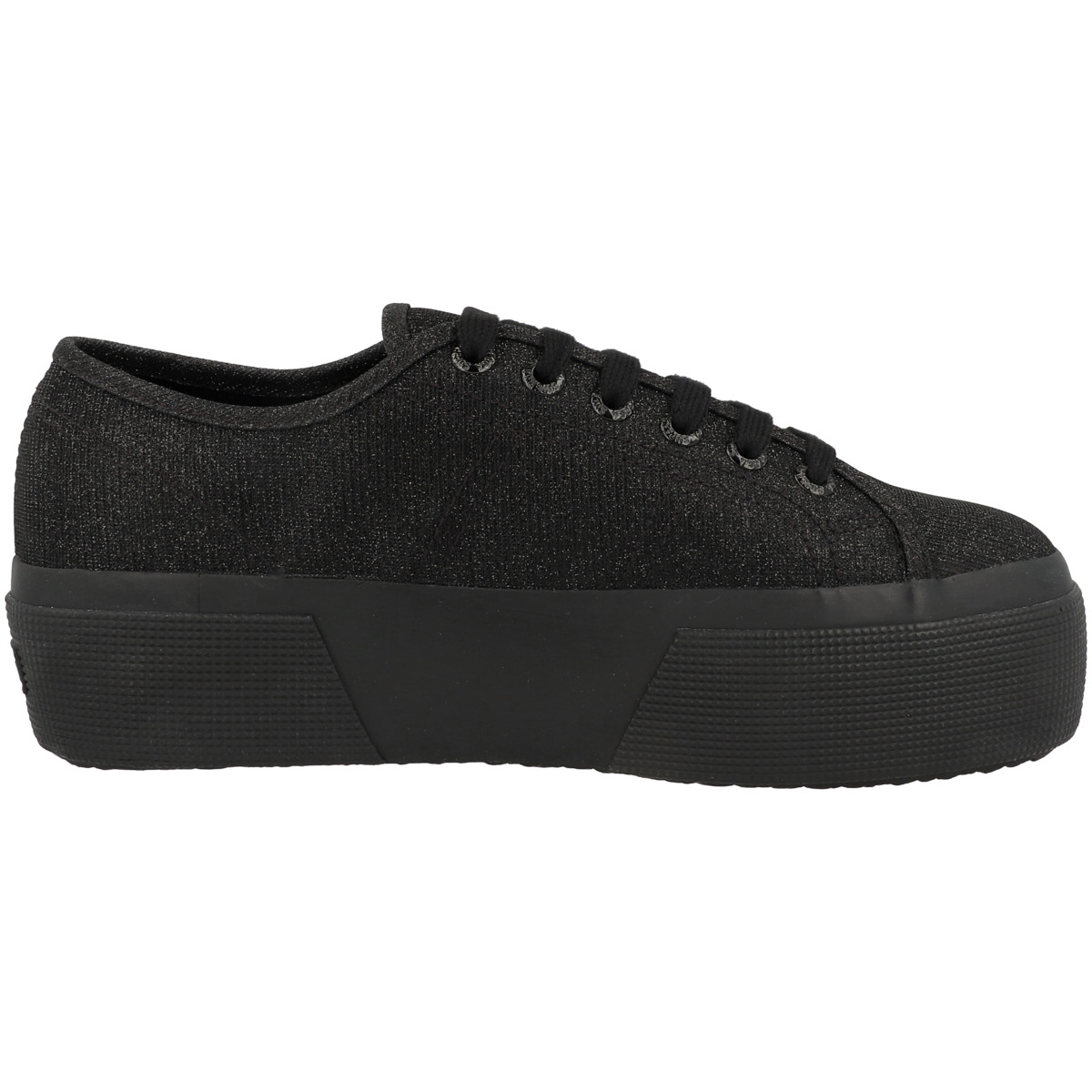 Superga 3790 Platform Jersey Lame Legg Sneaker low schwarz