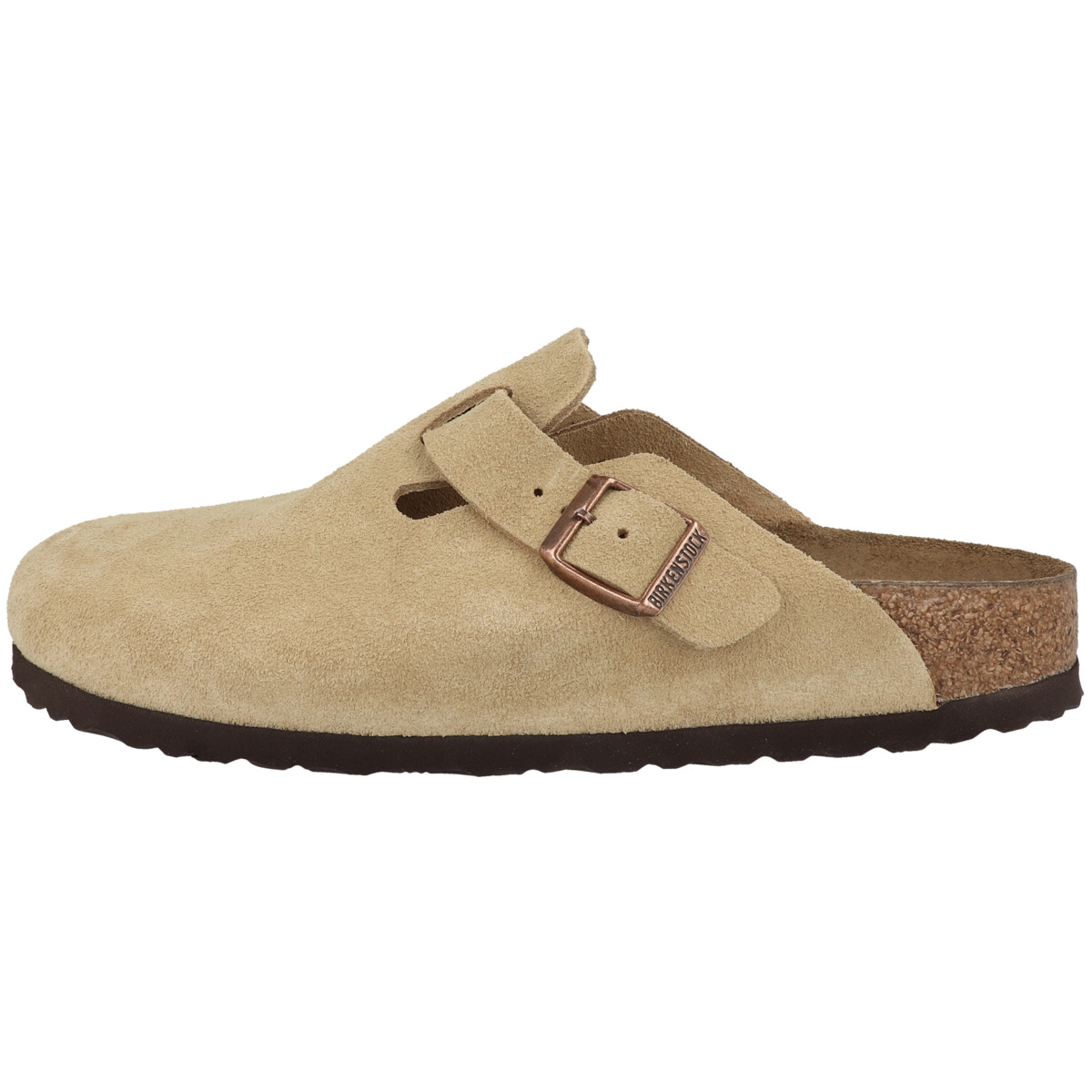 Birkenstock Boston Veloursleder Clogs schmal hellbraun