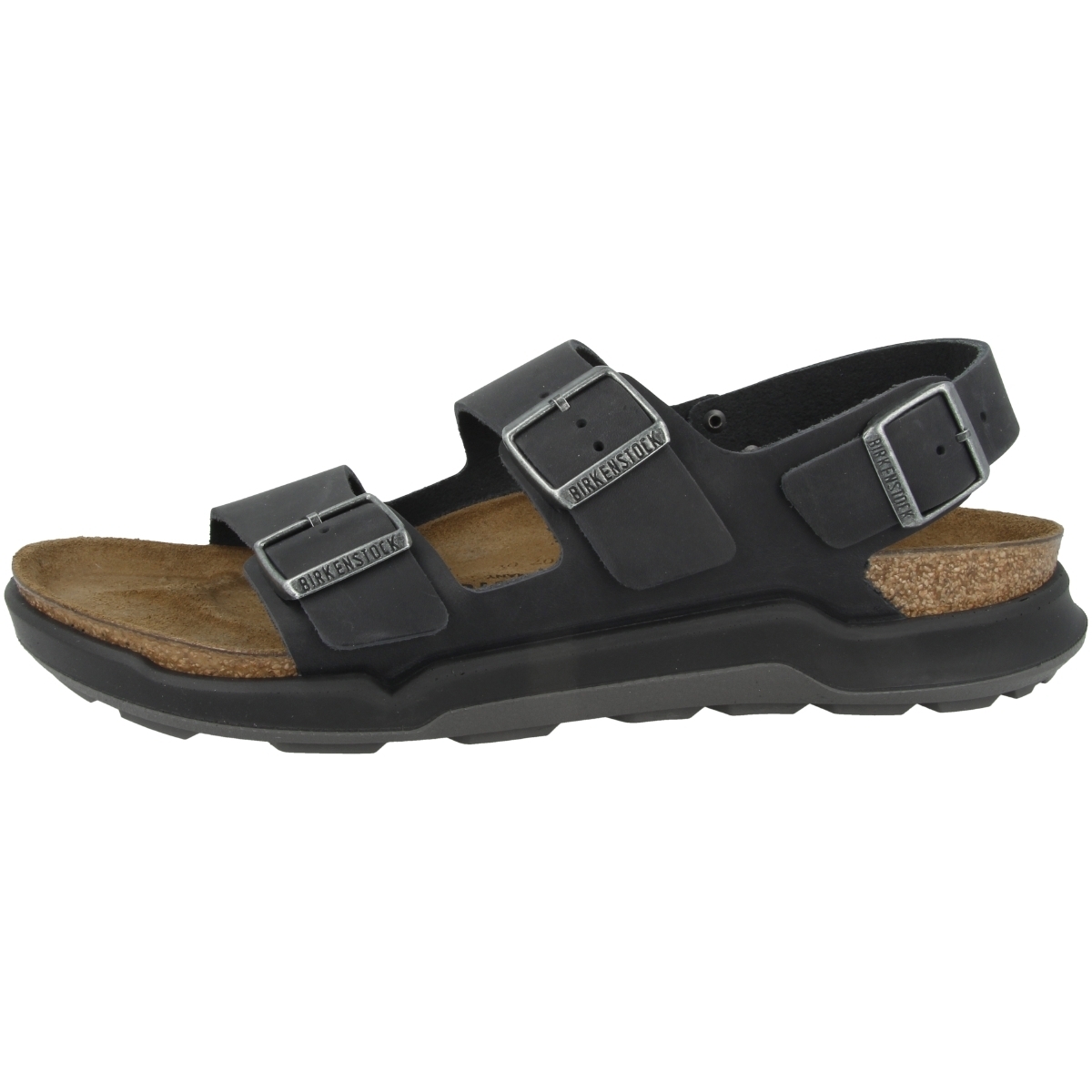 Birkenstock Milano CT geöltes Nubukleder Sandale normal schwarz