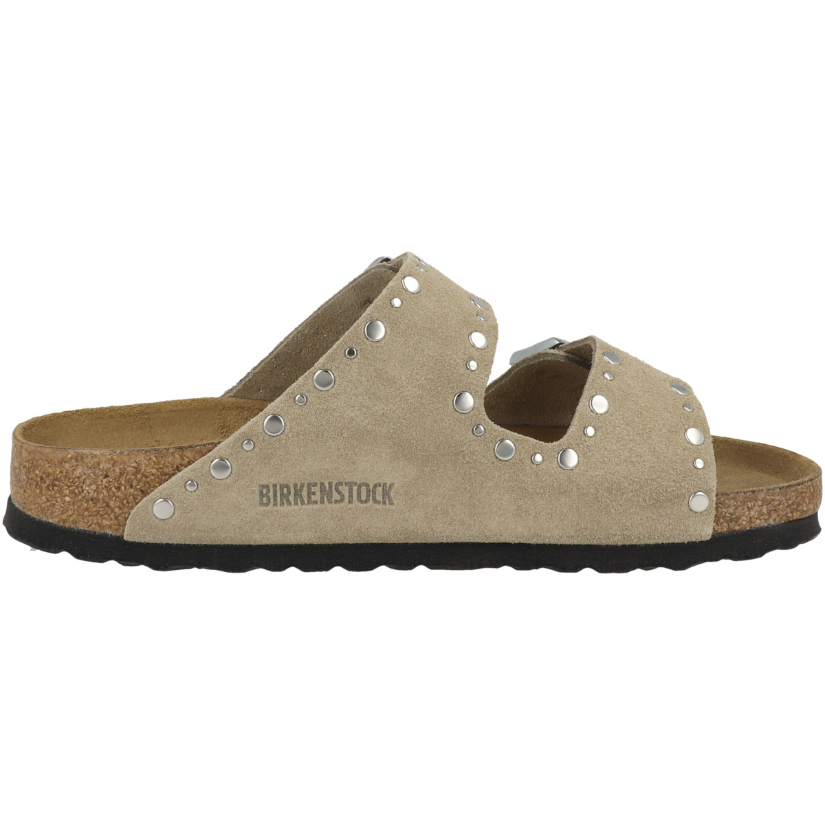 Birkenstock Arizona Rivet Veloursleder Sandale schmal braun