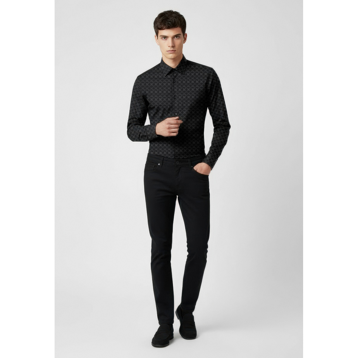 KARL LAGERFELD 605000 Hemd schwarz