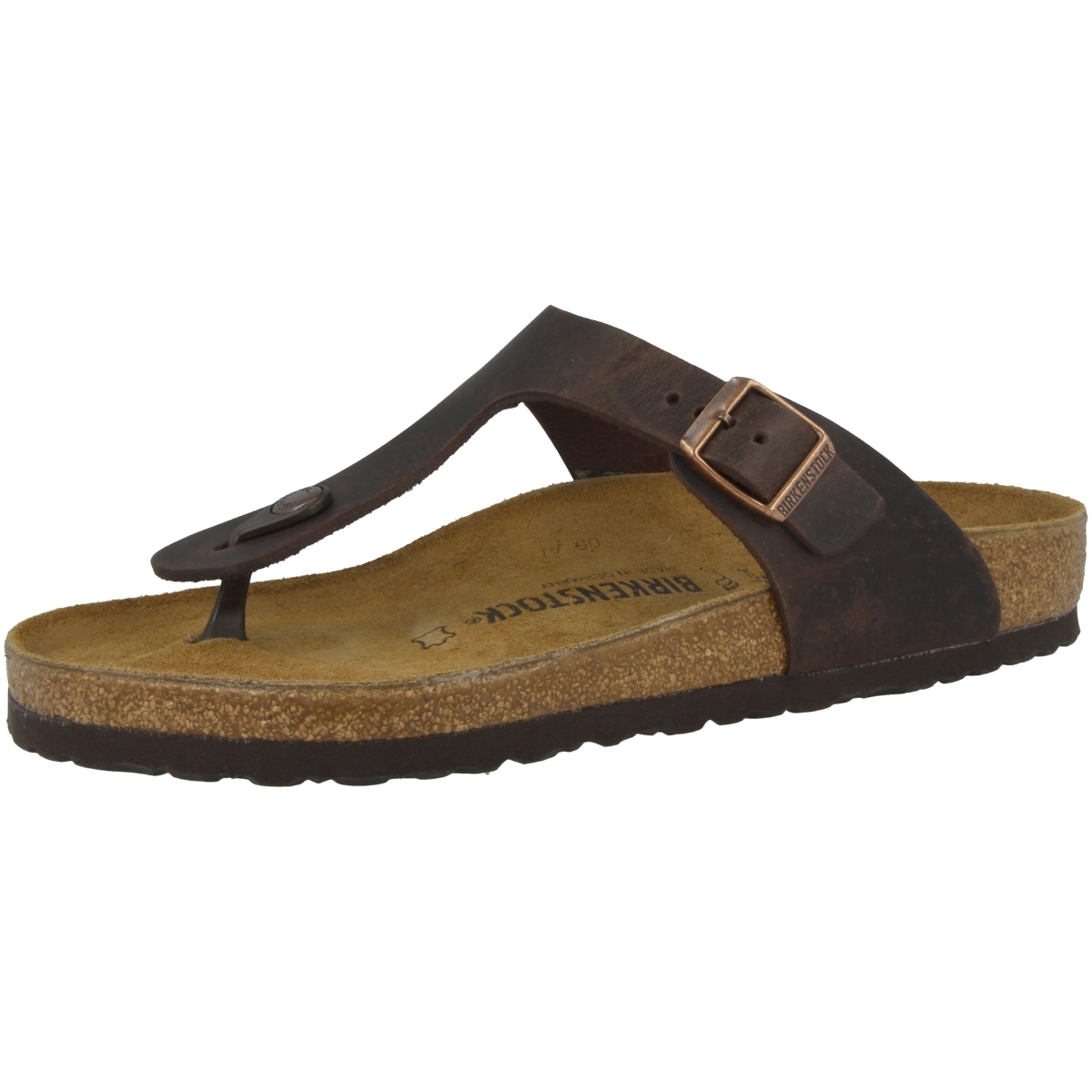 Birkenstock Gizeh geöltes Nubukleder Zehensandale normal dunkelbraun