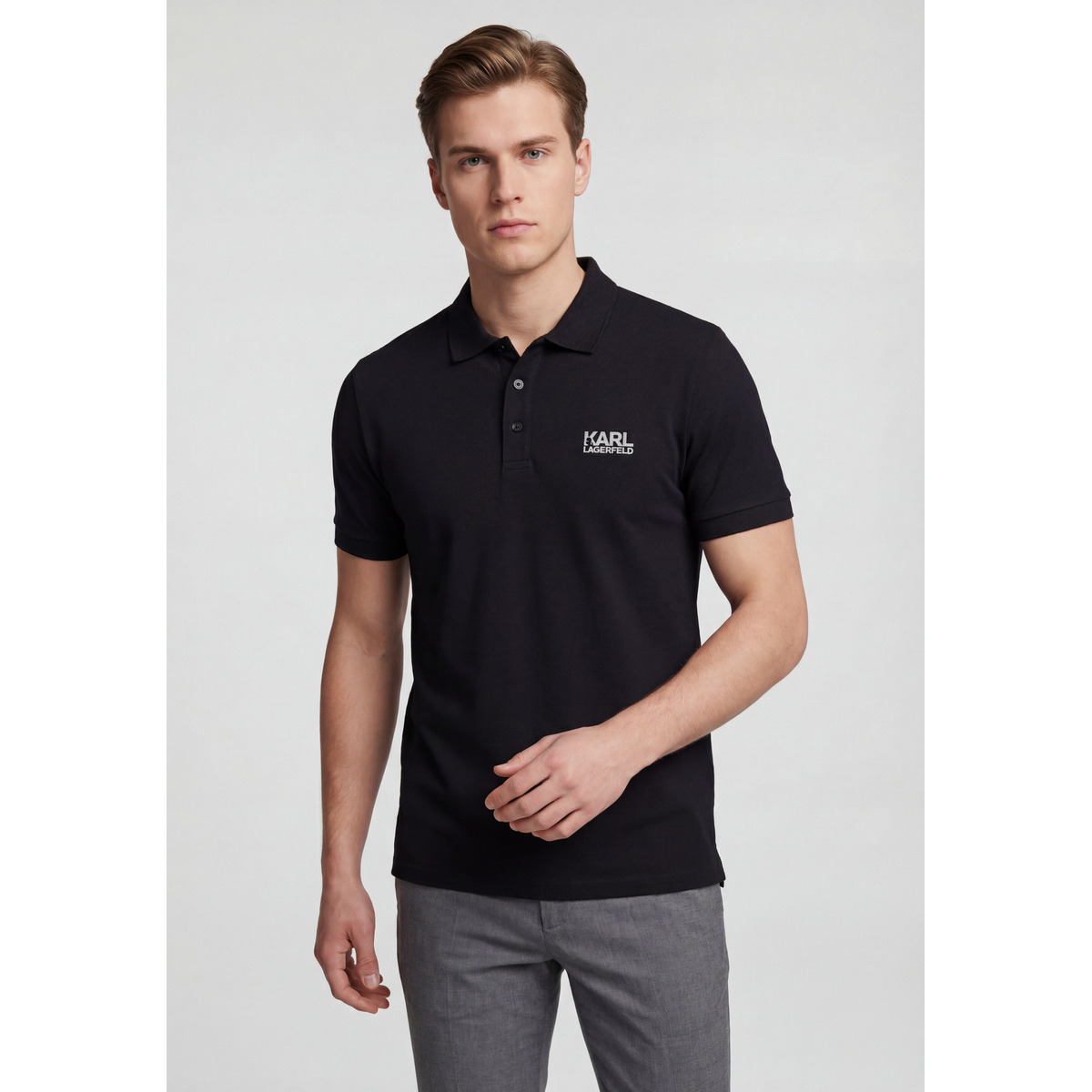 KARL LAGERFELD 745780 Poloshirt silber